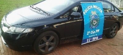 PM recupera carro roubado na entrada de Bela Vista