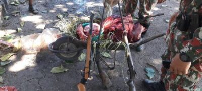 PMA prende e autua em R$ 5 mil um caçador com três rifles e animais abatidos em fazenda no Pantanal