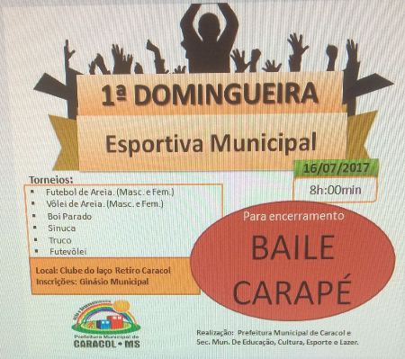 Em Caracol prefeitura realiza 1ª Domingueira Esportiva