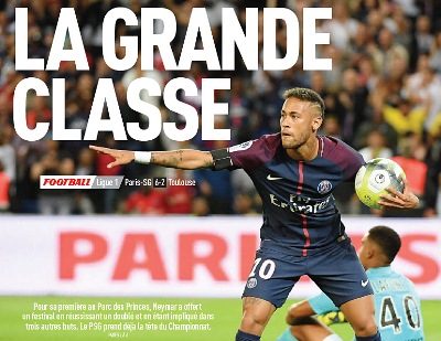 Franceses se rendem ao “formidável” e “já inesquecível” Neymar