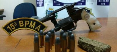 PMA prende paranaense com arma de fogo, munições ilegais e maconha