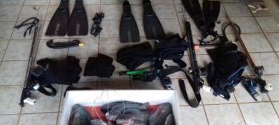 PMA autua três paulistas em R$ 4,7 mil por pesca subaquática ilegal e apreende barco e equipamentos de mergulho