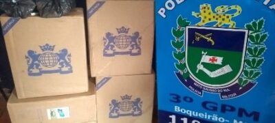 Polícia Militar apreende 260 pacotes de cigarros contrabandeados durante abordagem no distrito de Boqueirão