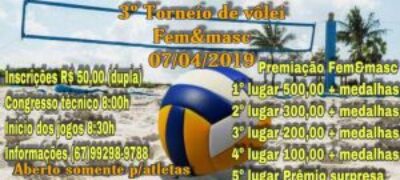 Atletas de Bela Vista se preparam para o 3º Torneio de Vôlei do CT Ramires