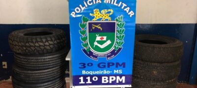 Polícia Militar apreende pneus contrabandeados durante abordagem no distrito de Boqueirão