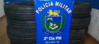 Polícia Militar apreende pneus de origem estrangeira durante abordagem em Bela Vista