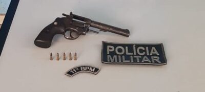 Polícia Militar prende homem por Porte Ilegal de Arma de Fogo, durante policiamento em Nioaque