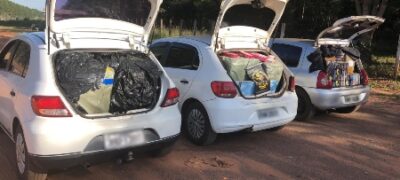 DOF apreende três veículos carregados com contrabando do Paraguai