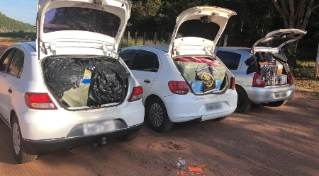DOF apreende três veículos carregados com contrabando do Paraguai