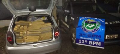 Polícia Militar apreende veículo com 311 kg de maconha, no Distrito do Boqueirão