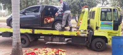Polícia Militar em Nioaque apreende dois veículos e 450 kg de maconha
