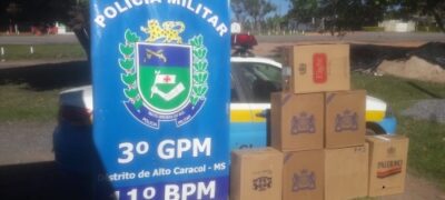 PMr apreende 350 pacotes de cigarros contrabandeados durante abordagem veicular no distrito de Alto Caracol