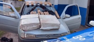 Polícia Militar apreende 110 kg de maconha durante barreira policial no distrito de Alto Caracol