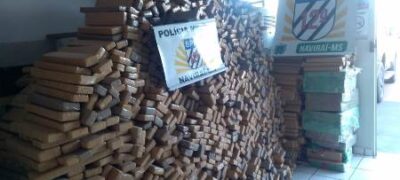 PM apreende duas toneladas de maconha em meio a carga de farelo de trigo