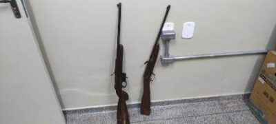 Polícia Militar Ambiental de Miranda surpreende caçadores e apreende dois rifles ilegais