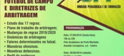 Porto Murtinho recebe curso da UPF com o tema “Regras de Futebol de Campo e Diretrizes de Arbitragem”