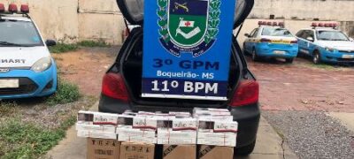 Polícia Militar apreende cigarros contrabandeados durante abordagem no distrito de Boqueirão