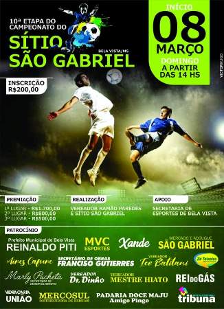 Bela Vista: Vem ai o 10º Campeonato de Futebol no Sitio São Gabriel