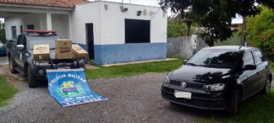 PM apreende 150 pacotes de cigarros contrabandeados durante abordagem no distrito de Alto Caracol
