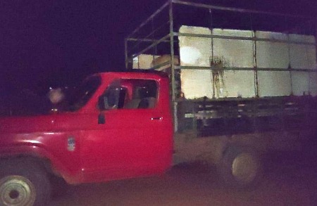 Caminhão com quatro bovinos foi apreendido pelo DOF durante a Operação Hórus no município de Bataguassu