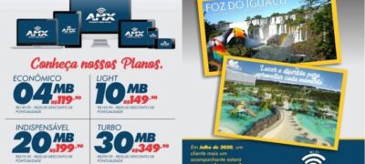 Clientes da AMX Internet Fibra Óptica vão concorrer a uma viagem para Foz do Iguaçu