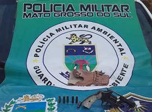 Polícia Militar Ambiental de Aquidauana prende estudante de 27 anos com revólver e munições ilegais