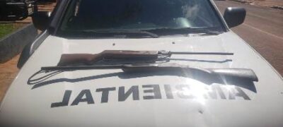 Polícia Militar Ambiental de Campo Grande surpreende caçadores e apreende armas de caça e munições