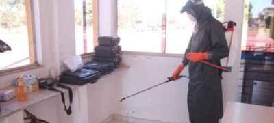 A 4ª Cia E Cmb Mec realiza descontaminação em Delegacia e Posto da Polícia Rodoviária Federal de Guia Lopes da Laguna/MS