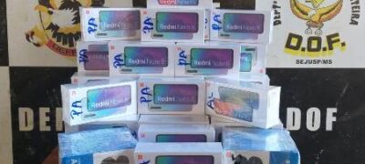 Quarenta Smartphones adquiridos no Paraguai foram apreendidos pelo DOF durante a Operação Hórus