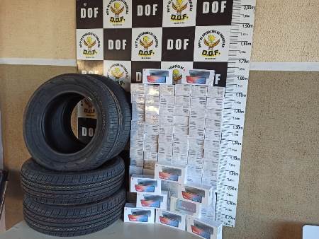 Veículo, aparelhos de telefone celular e pneus foram apreendidos pelo DOF durante a Operação Hórus