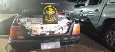 Veículo com mais de 1.700 pacotes de cigarros contrabandeados foi apreendido pelo DOF em Naviraí 