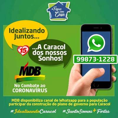 MDB de Caracol cria canal no whatsapp para ouvir reivindicações da comunidade 