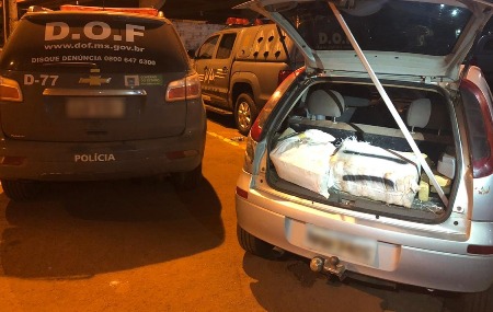 Veículo abandonado com 400 quilos de maconha foi apreendido pelo DOF durante a Operação