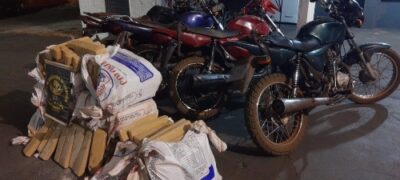 Três motocicletas carregadas com 280 quilos de maconha foram apreendidas pelo DOF durante a Operação