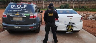 Veículo furtado foi recuperado pelo DOF durante a Operação em Bela Vista 