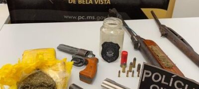 Policia Civil de Bela Vista aprende quatro armas de fogo, drogas e dois indivíduos em flagrante