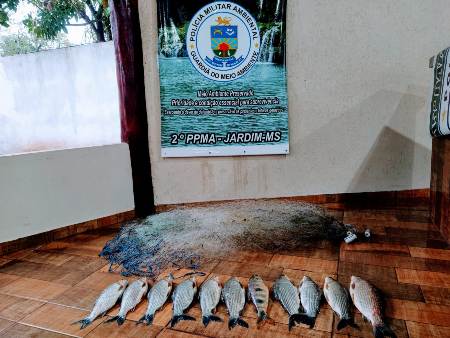 Polícia Militar Ambiental prende e autua em R$ 2 mil dois pescadores praticando pesca em arrastão com rede