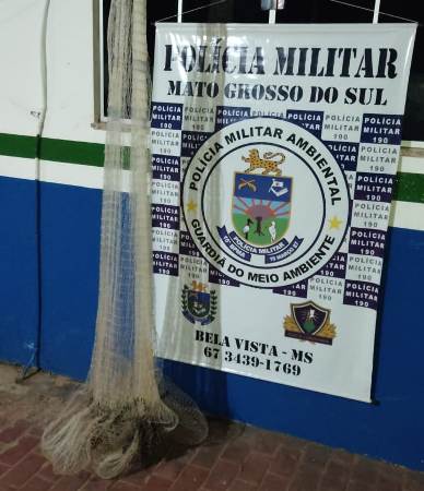 Polícia Militar Ambiental de Bela Vista autua infrator transportando petrecho proibido à pesca