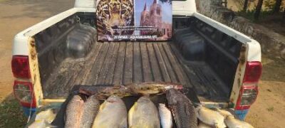 PMA de Aquidauana prende em flagrante e autua em R$ 2,3 mil pescador utilizando petrecho ilegal do tipo tarrafa em cachoeira