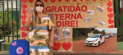Após 37 anos, diretora Orlanda se despede do Joaquim Murtinho e recebe homenagem drive-in