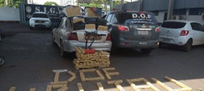 Veículo que seguia para Campo Grande com mais de 360 quilos de maconha foi apreendido pelo DOF