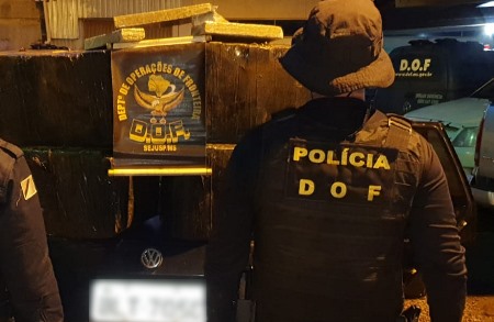 Veículo com 200 quilos de maconha abandonado em canavial foi apreendido pelo DOF durante a Operação