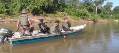 Polícia Militar Ambiental de Bela Vista e DOF fiscalizam rio Apa na fronteira em prevenção à pesca predatória
