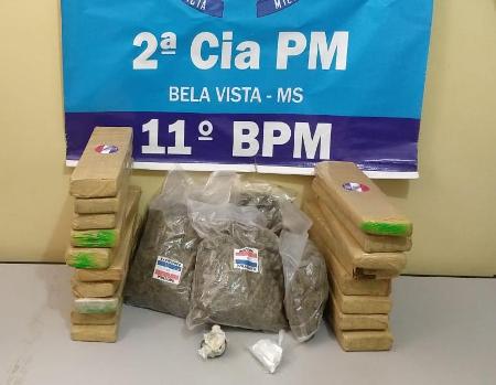 Polícia Militar em Bela Vista prende dois homens por Tráfico de Drogas com 23 kg de maconha