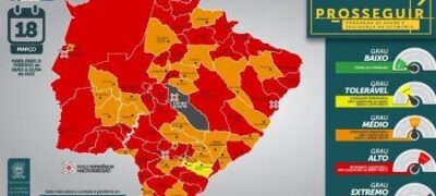 Prosseguir: Bela Vista e mais 43 municípios continuam na bandeira vermelha