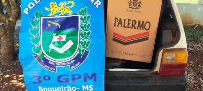 Polícia Militar apreende 250 pacotes de cigarros contrabandeados durante “Operação Hórus”, no distrito de Boqueirão