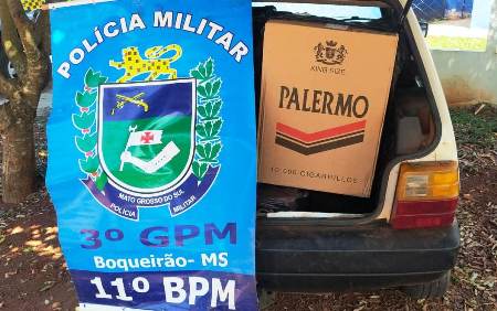Polícia Militar apreende 250 pacotes de cigarros contrabandeados durante “Operação Hórus”, no distrito de Boqueirão