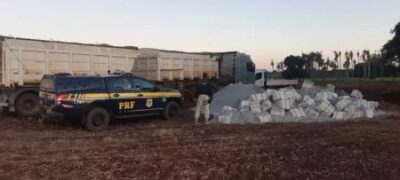 Maconha avaliada em R$ 3 milhões é encontrada sob carga de calcário que saiu de Bela Vista