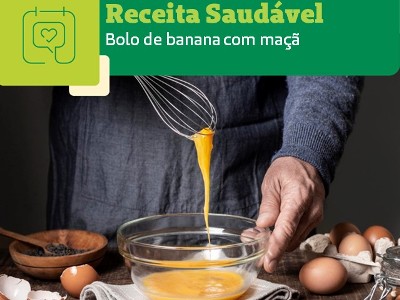 Receita Saudável: Bolo de banana com maçã  