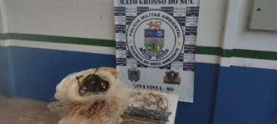 PMA de Bela Vista surpreende dois pescadores pescando com tarrafa no rio Apa na fronteira